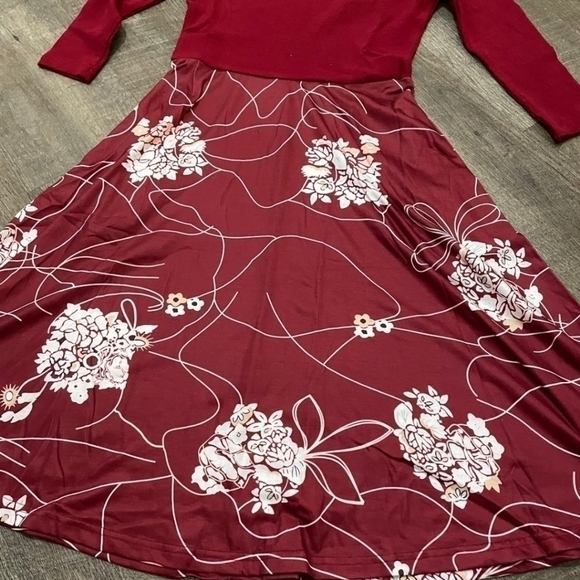 Moyabo Floral Turtleneck Ribbed Knit Long Sleeve Slim Fit S - Picture 4 of 10